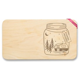 Wooden Breakfast Board – Breakfast Board – Making Memories – Gift Camping Caravan Caravan Gift Ideas – 22 x 12 – Wooden – Camper Accessory Gifts for Motorhome Fans Caravans