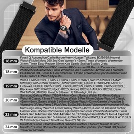 TumpCez Elastic Watch Straps, 16 mm, 18 mm, 19 mm, 20 mm, 22 mm, 24 mm, Quick Release Nylon Strap, Adjustable, Breathable Sports Bands, Replacement Strap for Men and Women