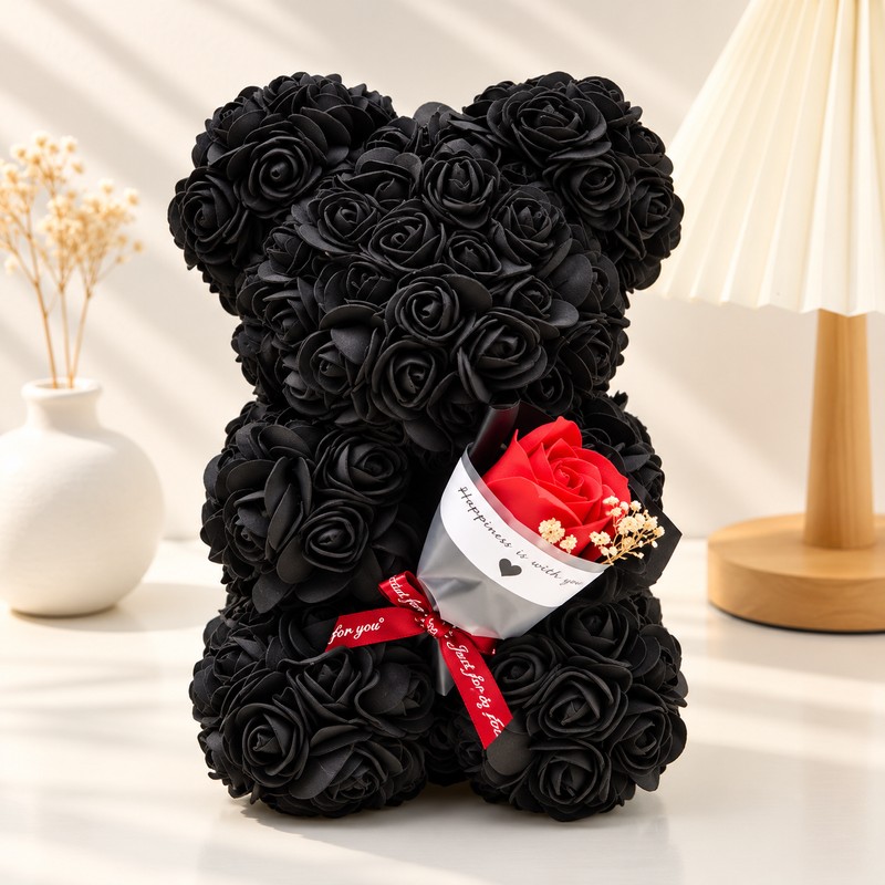 Rose Teddy Bear for Romantic Gifts – Artificial Rose Bouquet