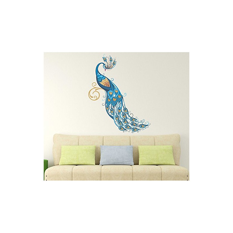 Wallstick Vinyl Beautiful Peacock Wall Sticker (23 cm X 4.2