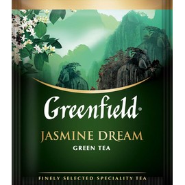 Greenfield Jasmine Dream Green Tea Collection Finely Selected Speciality Tea 100 Double Chamber Teabags With Tags in Foil Sachets