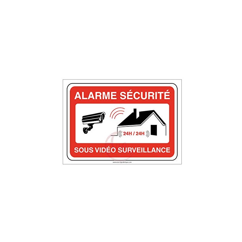 Aua Signaletique - Panneau Alarme Sécurité sous Vidéo Surveillance 24H/24