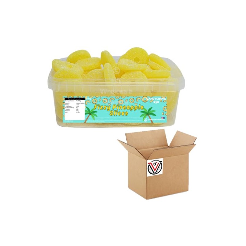 Fizzy Pineapple Slices Tub 600g - Full of Juicy Pineapple