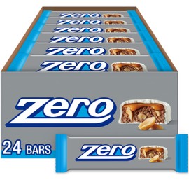 ZERO White Fudge, Caramel, Peanut and Almond Nougat Candy Bars, 1.85 oz (24 Count)