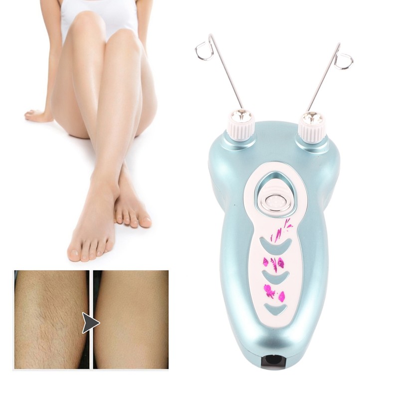Electric Facial Cotton Threading Epilator Rechargeable Cordless LED Lighting Threading
