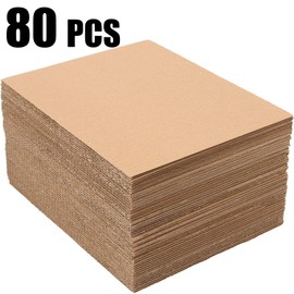 HOZEON 80 Pack Corrugated Cardboard Sheets 8.5 x 11 x 1/8 Inches, Premium and Thickened Cardboard Sheets, Brown Corrugated Cardboard Sheets for Packing, Mailing, DIY Crafts