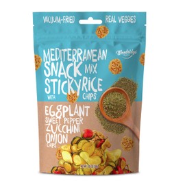 Woodridge Snacks | Vacuum Fried Veggies with Sticky Rice Chips | Mediterranean Mix | 6 Pack | 1.06 OZ (30g) Bags