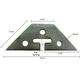 Hardware Store 5-1/2" x 2-3/4" x 1-3/4" Chain Door Keeper w/ 3 Holes Ranch Gates Bare Steel