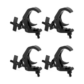 QWORK Truss Clamp Stage Lights Clamp, 4 Pack Heavy Duty 330-pound Black Clamps for Moving Head Stage Lighting Fixtures, 1.57-2.36 Inch Fit 40-60 mm OD Pipe