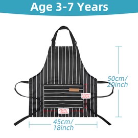 Kids Apron with Pocket,Adjustable Children's Waterproof Cooking Apron,kids Kitchen Bib Aprons for Cooking Baking Painting