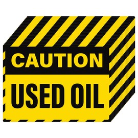 Anobell Caution Used Oil Labels - 20 Pack 7"x5" Adhesive Vinyl Stickers