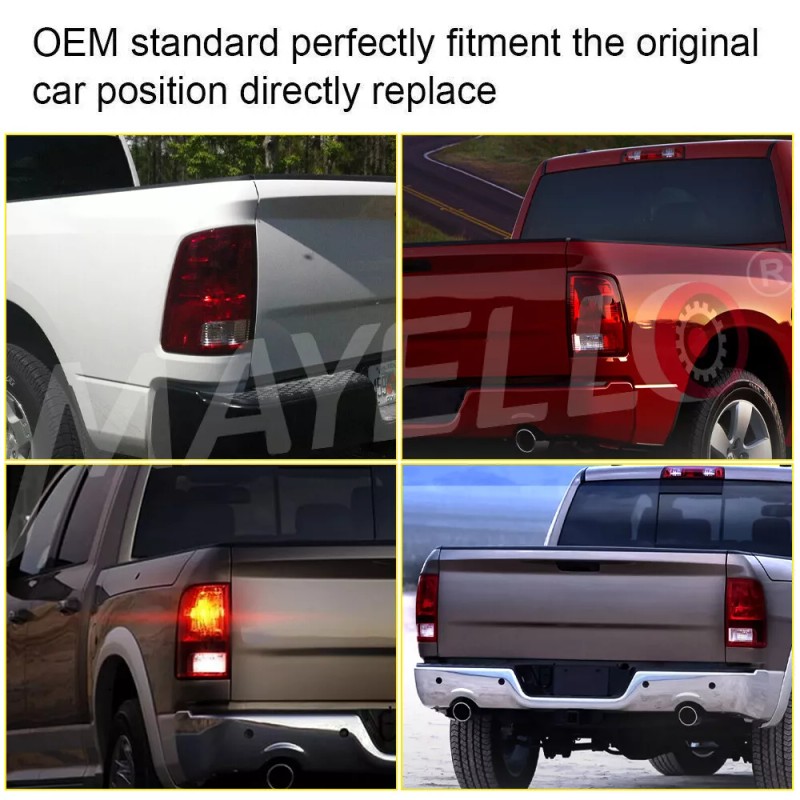 MAYELLO Pair Red Smoke Tail Lights For 2009-2018 Dodge Ram