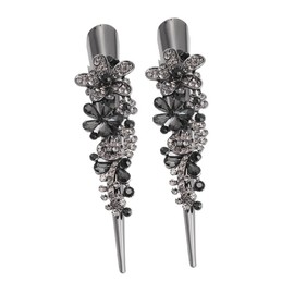 Mikinona 2pcs Large Rhinestone Flower Metal Hair Clip Vintage Alligator Clip for Women 's Day Hair Accessories