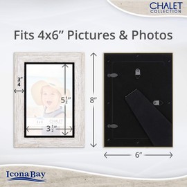 Icona Bay 6x4 Transom Brown Picture Frame, Rustic Casual Style 6 x 4 Photo Frame, Table Top or Wall Mount, Chalet Collection