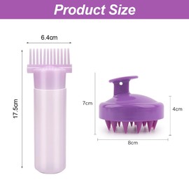 Toulifly Haarfärbebürste Flasche, Wurzelkamm Applikator, Haaröl Applikator, Hair Oil Applicator Bottle, Haarfärbemittel Pinsel Flasche, Kopfmassage Bürste, Färbe Styling Werkzeug, 2pcs (Lila)