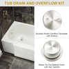Brushed Nickel Bathtub Drain Stopper and Overflow Kit, Solid Brass