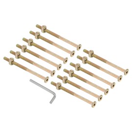 PATIKIL M6 x 100mm Bunk Bed Bolts, 12 Pack Hex Drive Socket Cap Barrel Screws Bolt Nuts Assortment Kit with 1Pcs Wrench for Furniture Bed, Zinc Color