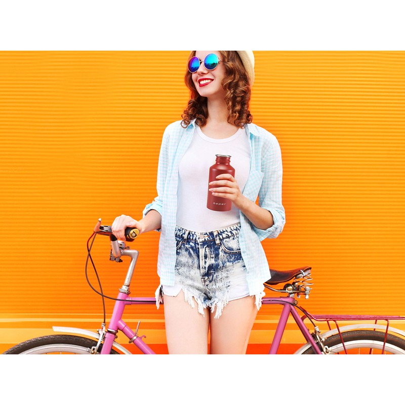 Beper Isolierflasche mit Karabiner Standard rot