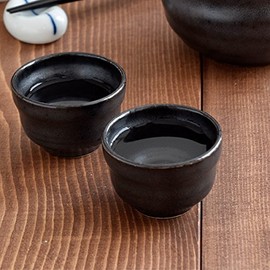 Tableware East Sake Cup Guinomi, Iron Black or-002
