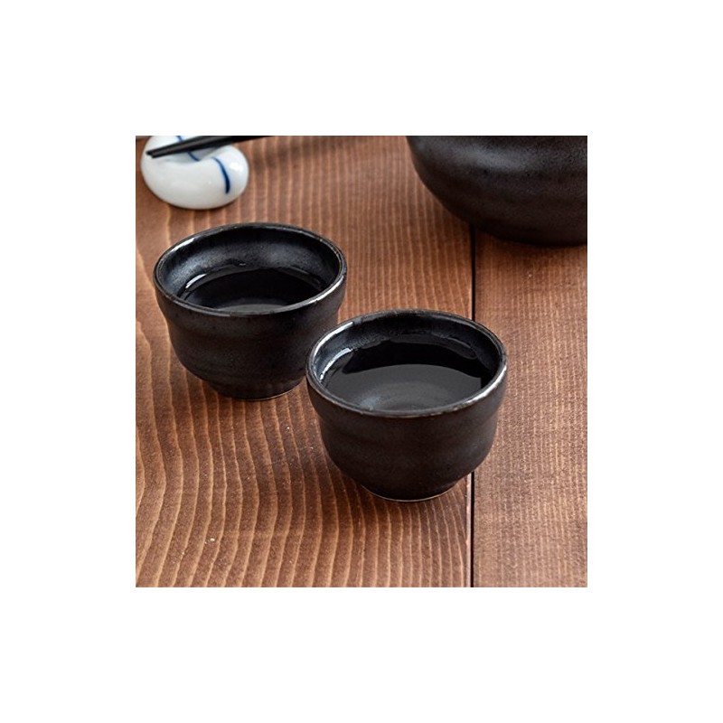Tableware East Sake Cup Guinomi, Iron Black or-002