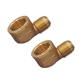 Propane Gas Water Oil 90 Degree Elbow Connector Coupling Adapter for Fire Pit,BBQ Grills and Olympian Wave Heater 4050-0608 Brass Tube Fitting (1/2" Female NPT x 3/8" Male Flare)