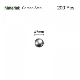 sourcing map 200pcs 7mm Carbon Steel Bearing Balls Precision Polished