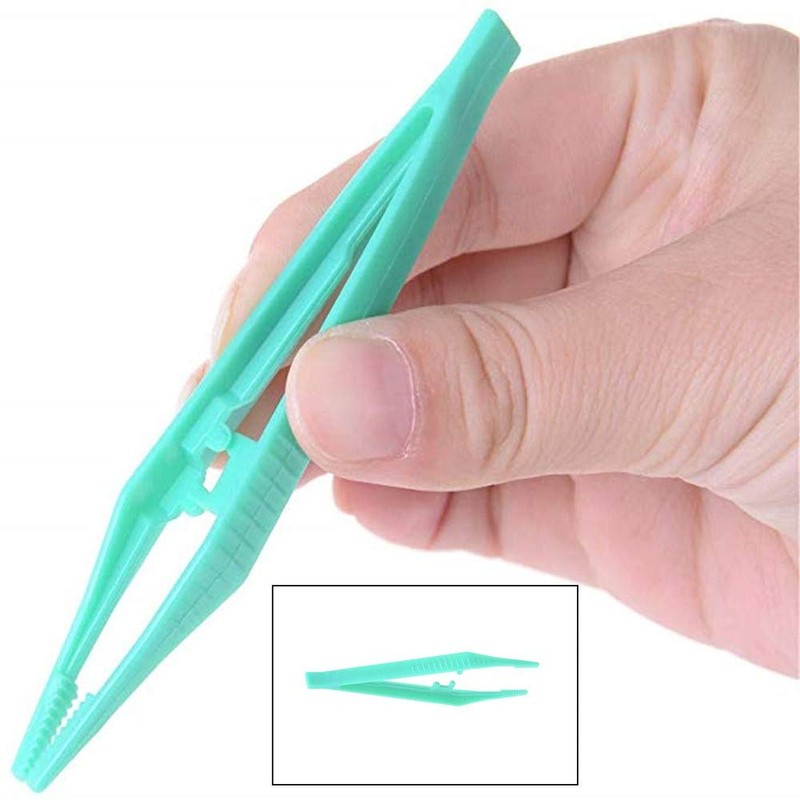24 Pcs Disposable Plastic Tweezers - First Aid Forceps