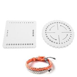 GOTOTOP 2 Pieces Round Braided Disc Kumihimo Beading Cord Braided Disc Braided Plate for DIY Fine Thread Wire with Kumihimo Beads, White(S-Circle and)