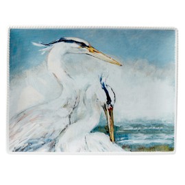 Certified International Shorebirds Rectangular Platter, 16" x 12" x 1.25", Large, Multicolor