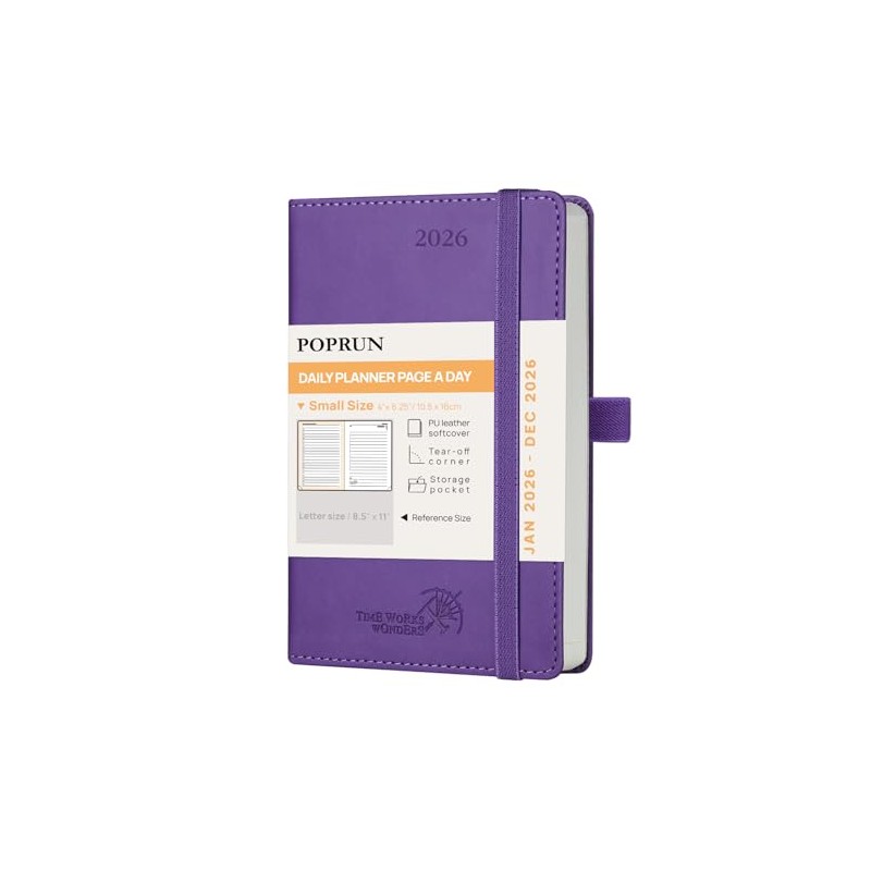 POPRUN Calendar 2026 Daily Planner Soft Cover 16 x 10.5