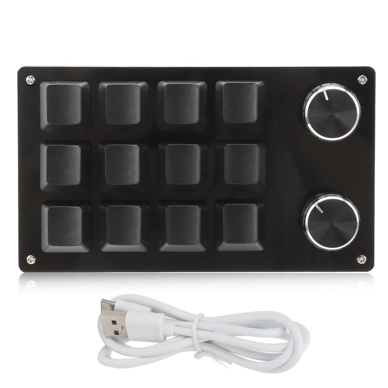One Handed Macro Mechanical Keyboard 12 Key Multifunction DIY Programmable