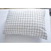 Mozeo White Grid Duvet Cover Set with Zipper Closure 2Pcs