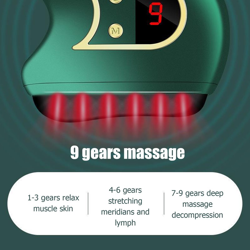 Electronic Facial Guasha Machine Meridian Massage 9 Gear Vibrating Portable