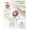 RANDES Flower Promise Rings for Her Diamond Engagement Wedding Jewelry