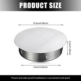 Chimney Hole Lid: Diameter 100 mm Stainless Steel Stove Pipe Blind Cap, Pipe Cover Cap, Flue Pipe Cover, Chimney Cover, Stove Pipe Capsule, Wall Lining Cover, Stove Hole Cover for All-Round Pipes,