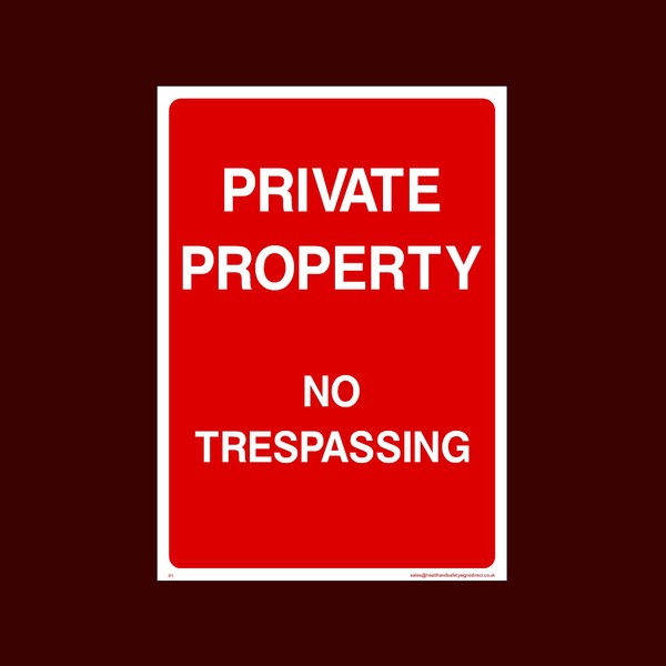 Private Property No Trespassing Plastic Sign (P1) - No Parking,