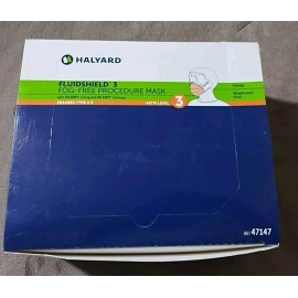 Halyard 25 Pack Halyard 47147 FluidShield ASTM 3 Fog-Free Procedure Face Mask