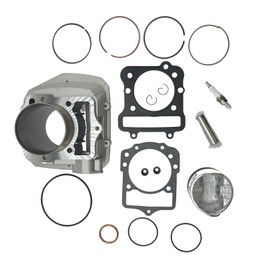 Engine Cylinder Jug Piston Gasket Kit Top End Rebuild Kit Compatible for Bayou Lakota Prairie 300 Kawasaki 1989-2004