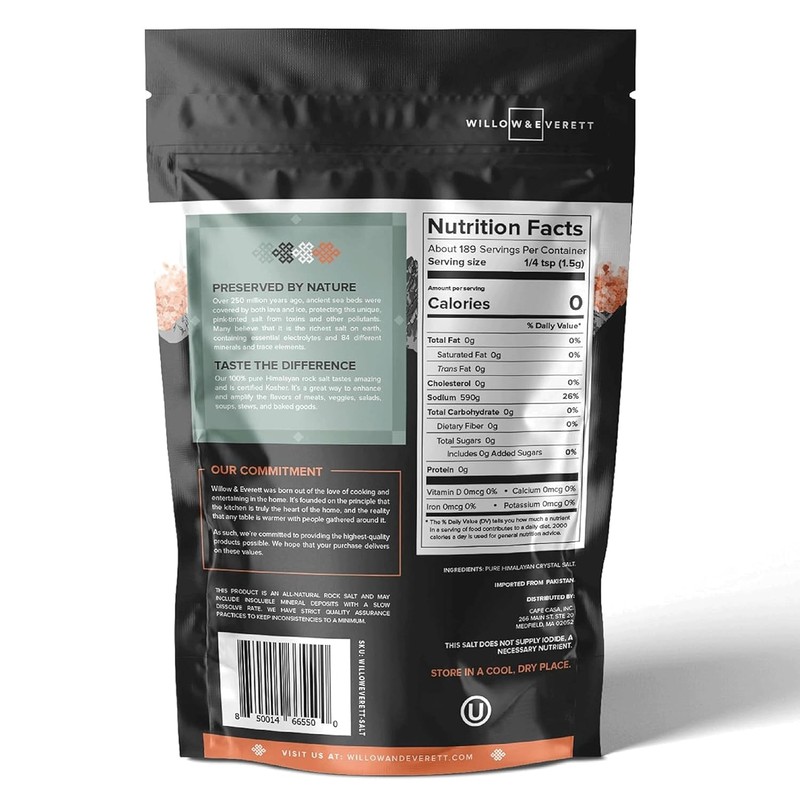 Willow & Everett 10oz 283g Himalayan Pink Rock Salt for