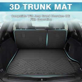 Mixsuper Cargo Liner for Jeep Grand Cherokee 4XE 2022-2025 (NOT for WK/L), All Weather Cargo Mat Backrest Mat TPE Back Seat Cover Protector for Grand Cherokee Accessories