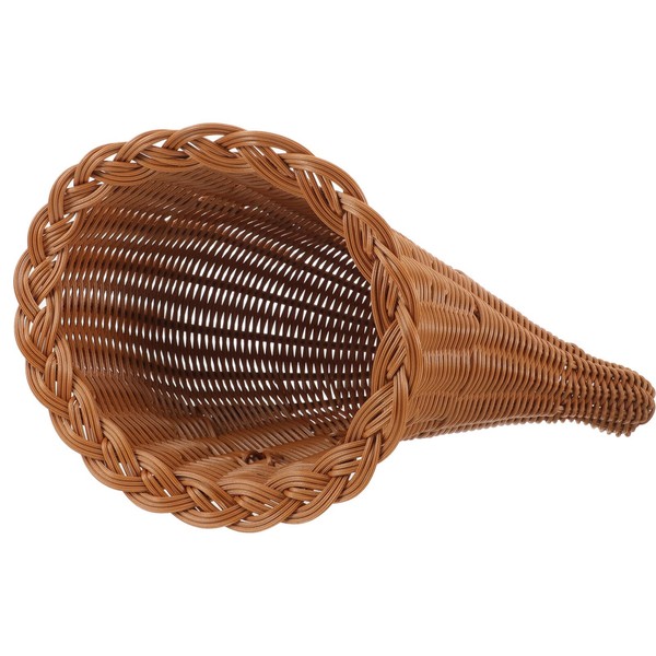 Ciieeo Cornucopia Basket Horn of Plenty Basket for Table Centerpiece