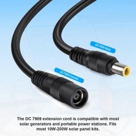 DC Power Extension Cable, 14AWG 2FT 8mm Male to Female Extension Cord Compatible with Solar Panel Portable Power Stations