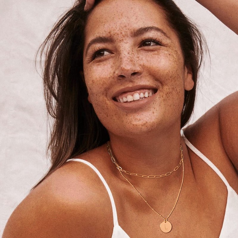 Fettero Necklace Chain Metal Allergy-Friendly Necklace Popular 14K Gold A-Z