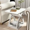 ChooChoo End Side Table, Modern End Table with Storage Shelf,