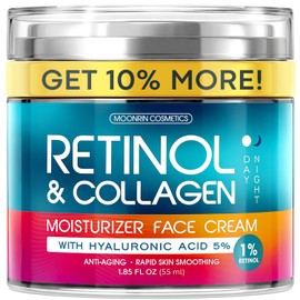 Retinol Cream for Face with Hyaluronic Acid - Collagen Face Moisturizer for Women and Men - Advanced Anti-Aging Formula for Lifting Skin - Reduce...  