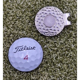 Real Golf Ball Marker With Magnetic Hat Clip Red Number Prov1x Pro V1x Pro V1