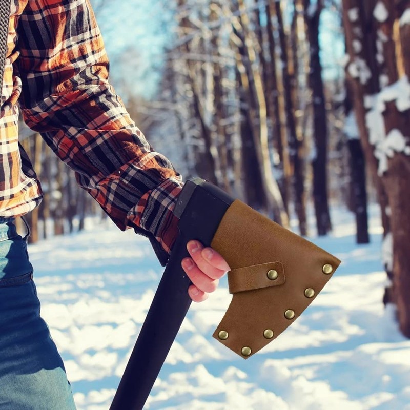 MiOYOOW Axe Sheath Leather Axe Cover Protective Case for Outdoor