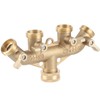G3/4 Brass 4‑Way Garden Hose Splitter Ball Valve Hose Adapter
