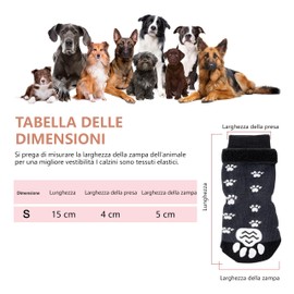 Esshogo 4 Pieces Non-Slip Dog Socks, Non-Slip Indoor Dog Socks, Rubber Sole, Non-Slip Dog Socks for Dogs, Non-Slip Socks for Dogs