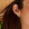 ALEXCRAFT Chunky Hoop Earrings, 925 Silver Gold with Cubic Zirconia,